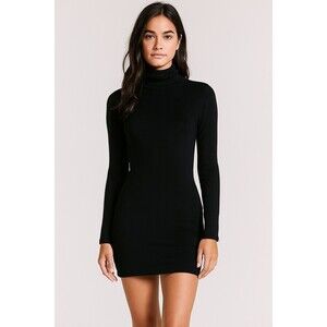 H&M Dress Women’s 6 Turtleneck Long Sleeve Sweater Dress Black Office Goth